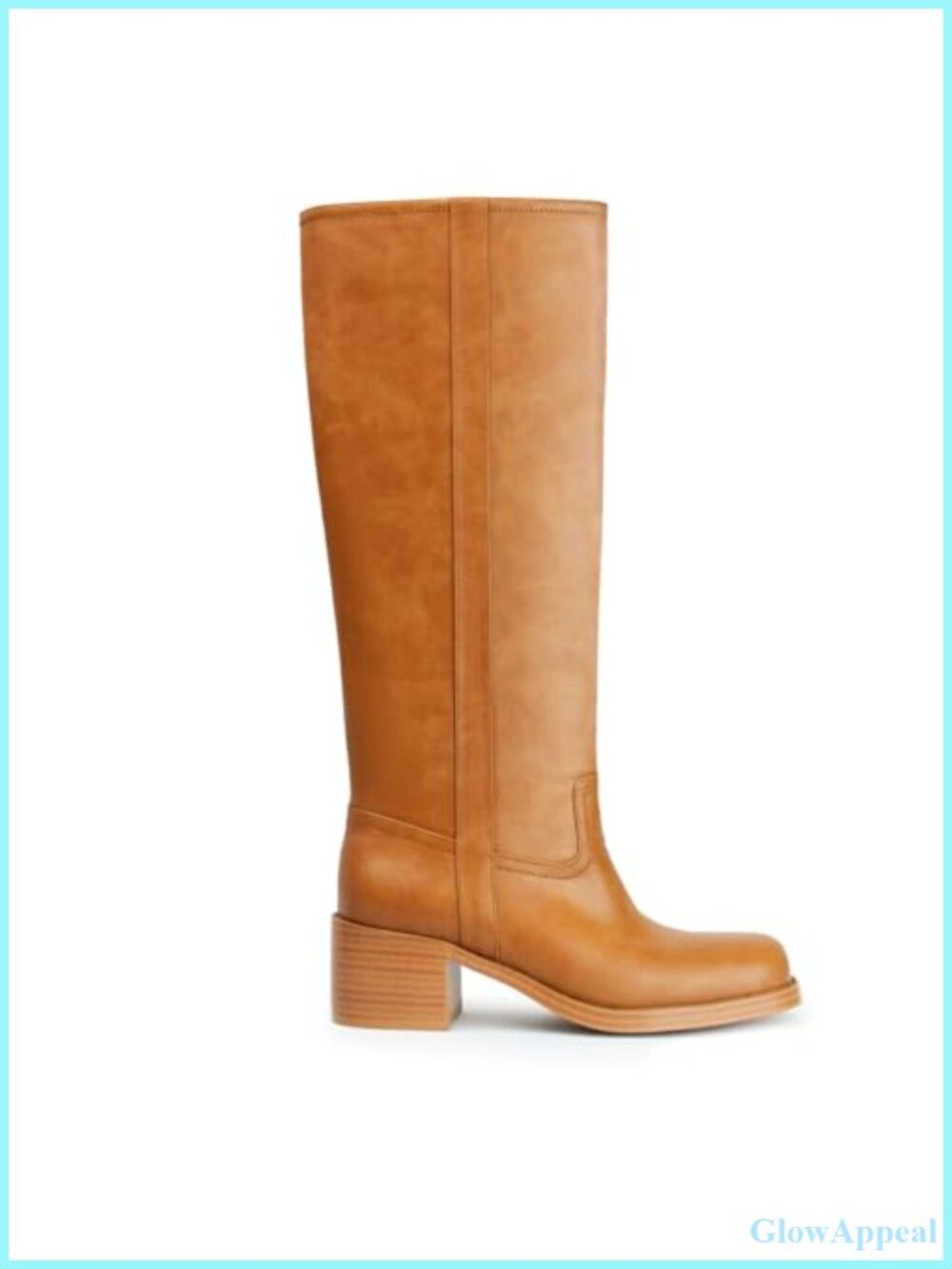 GOTHICTOR Faux Leather Knee High Boots Square Toe Block Heel Wide Calf Pull On